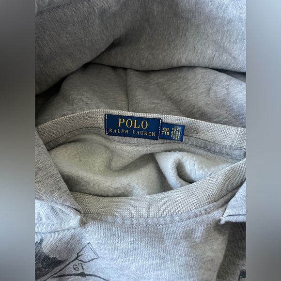 Polo Ralph Lauren 1967 XXL Grey Graffiti Scribble Uni Crewneck Pullover Hoodie - Picture 4 of 16